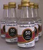 Garrafinha 50mls-Tampa de Dourada