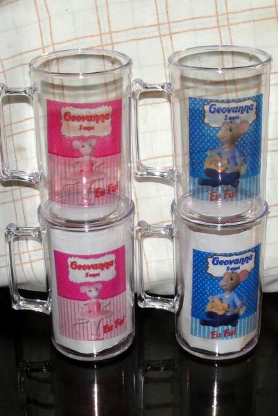 Canecas Acrilicas 350 mls em Vinil Transparente
